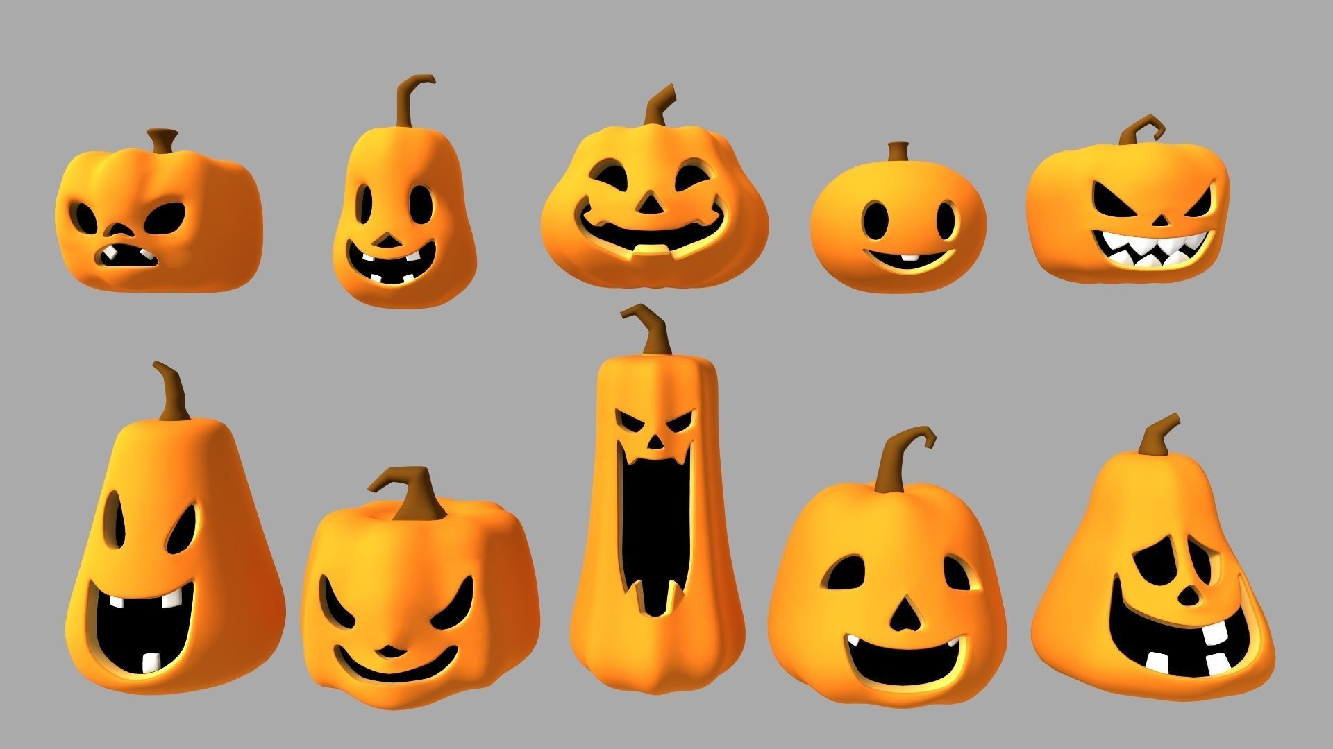 Halloween Pumpkin 3D model_2