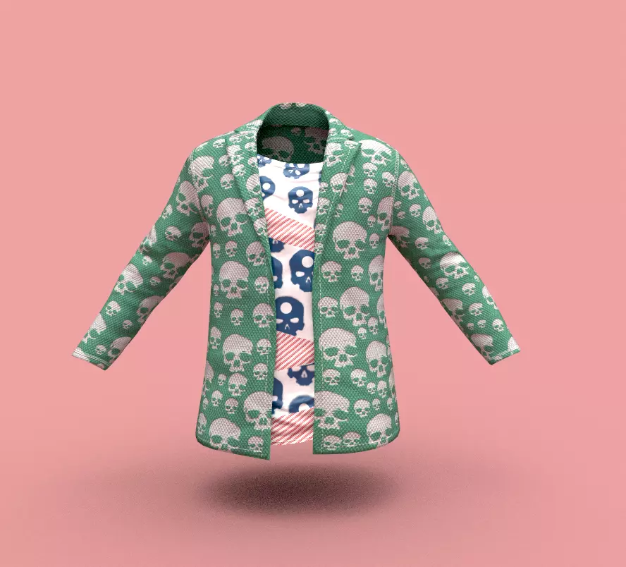Jacket with skulls Low-poly 3D model