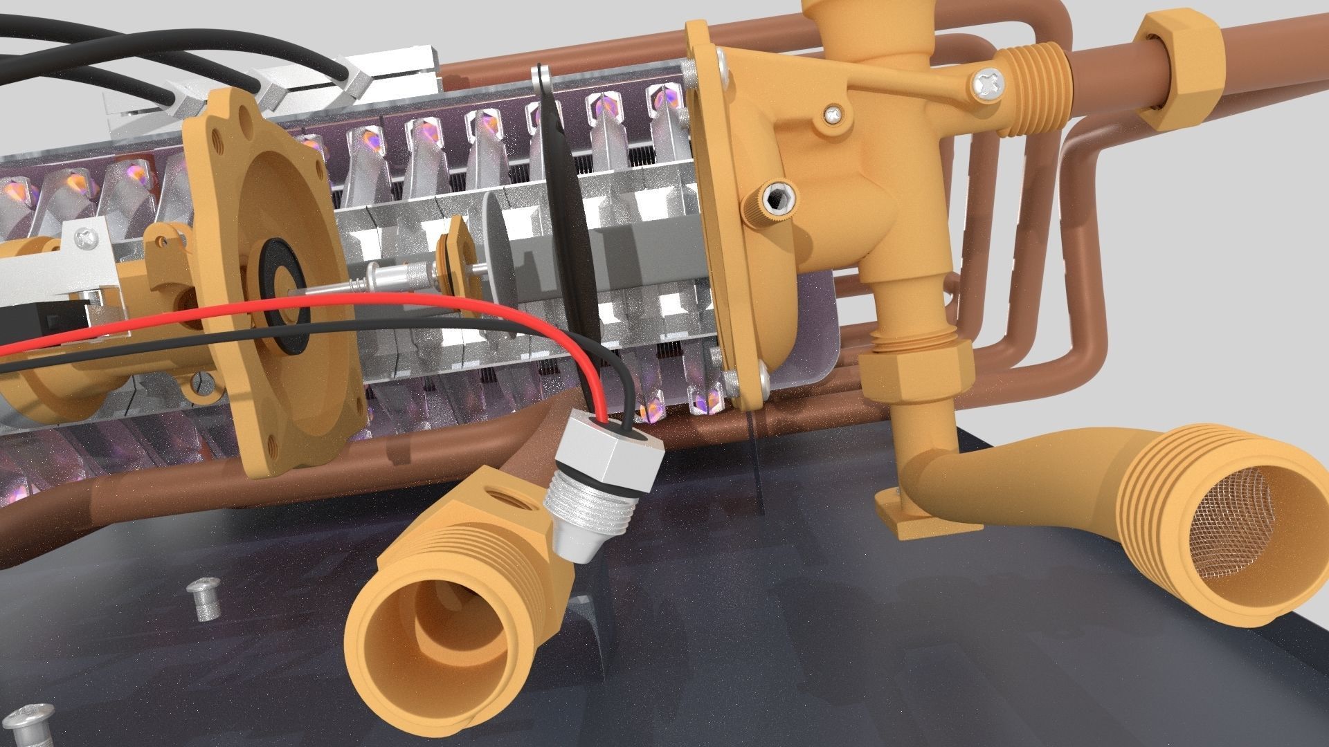 Flowing gas water heater 3D model_5