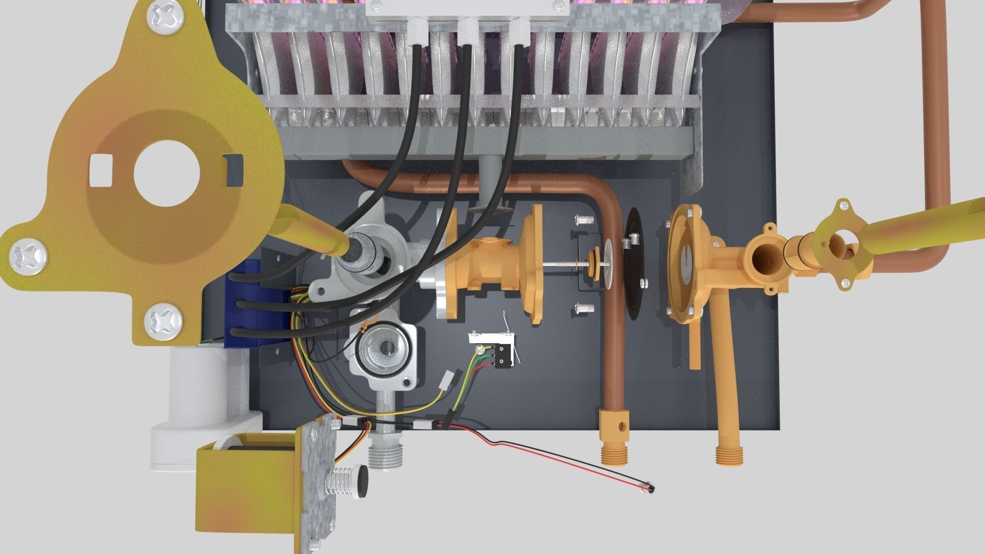 Flowing gas water heater 3D model_4