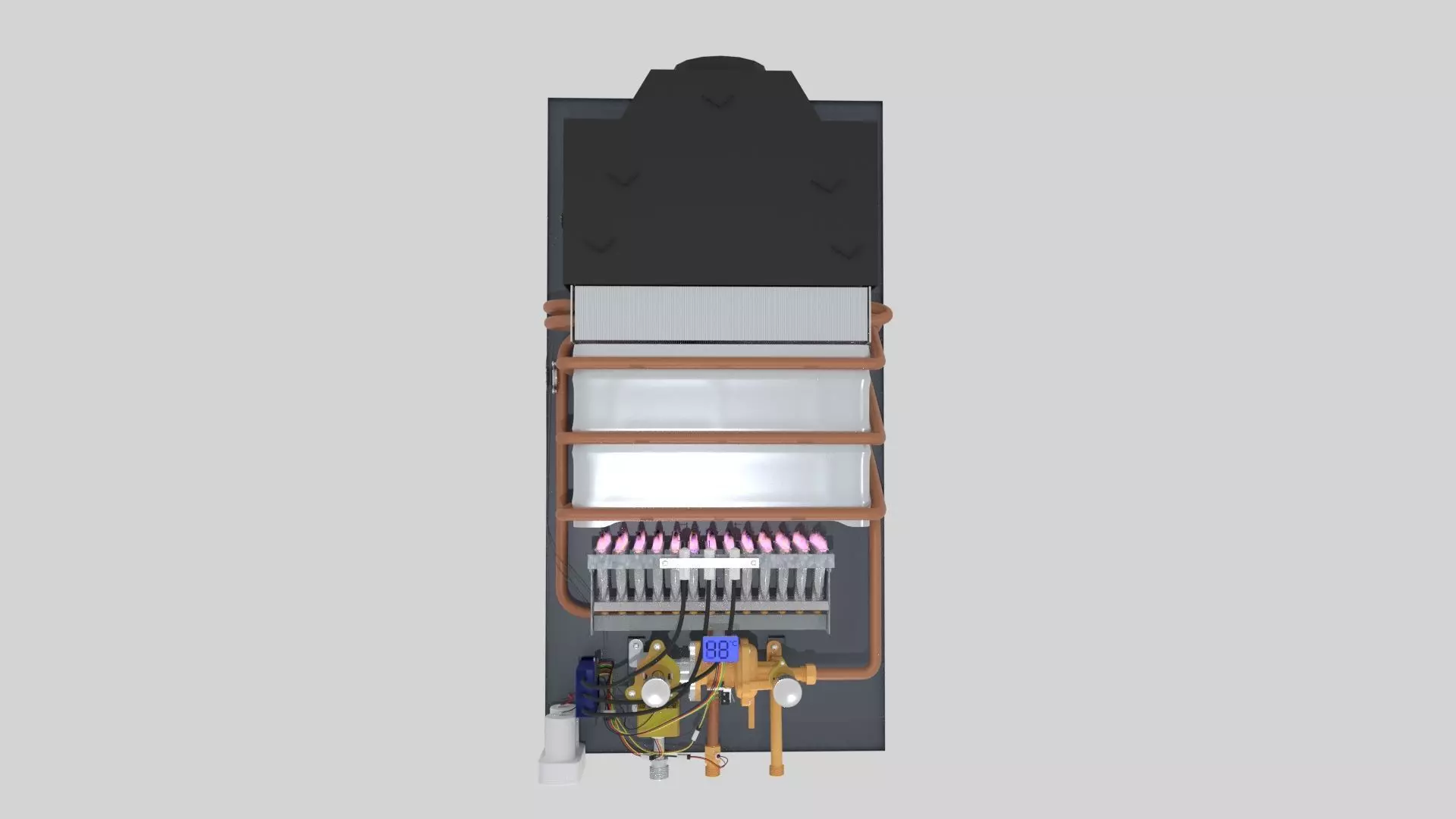 Flowing gas water heater 3D model_0