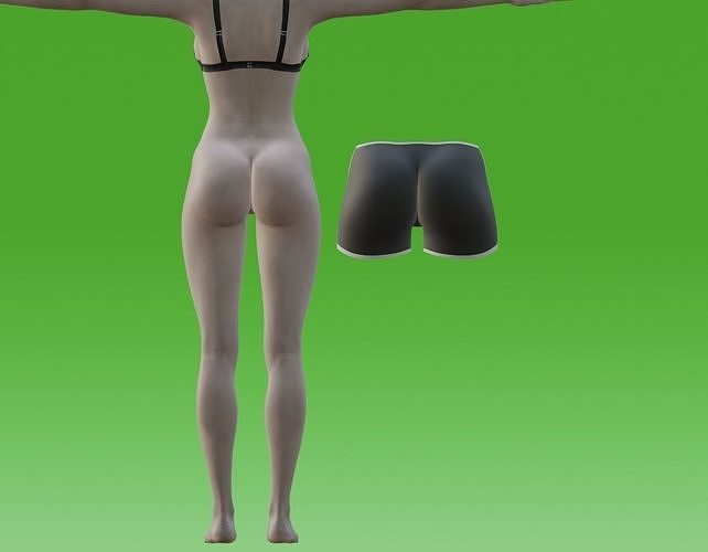 Womens shorts 3d model Free 3D model