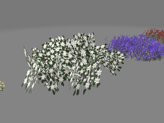 Flowers color full lov poly Low-poly 3D model_2