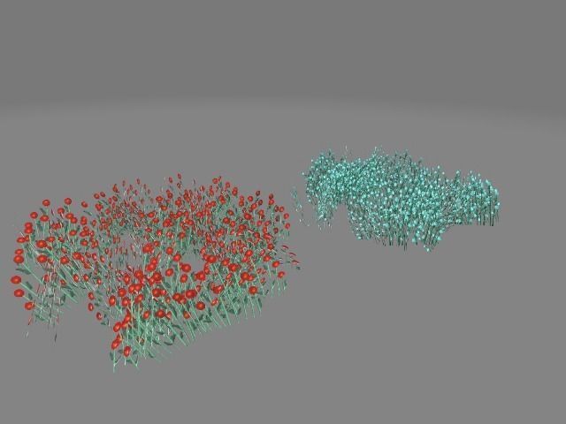 Flowers color full lov poly Low-poly 3D model_4