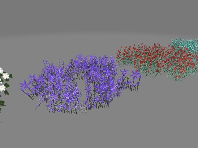 Flowers color full lov poly Low-poly 3D model_3