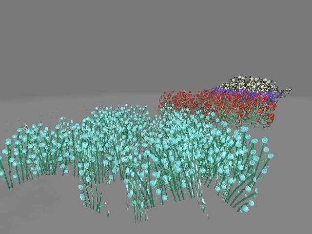 Flowers color full lov poly Low-poly 3D model_5