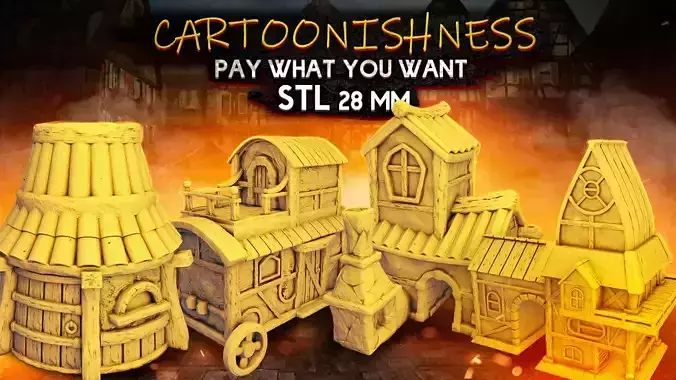 Cartoonishness 3D models on STL format for 3D printing