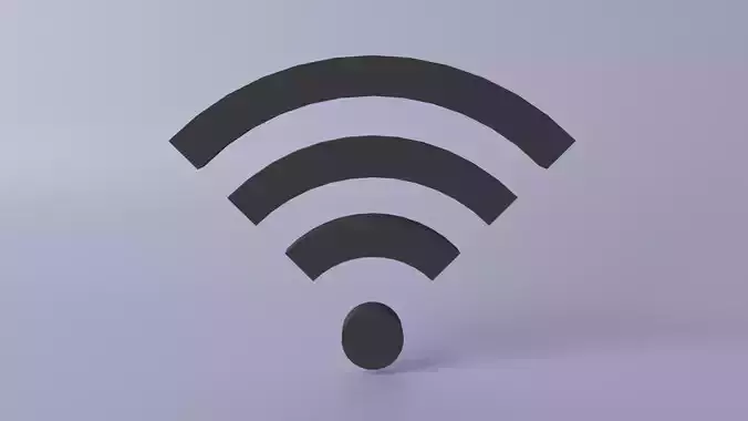 Black Wifi Symbol  Low-poly 3D model