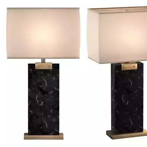 RECTANGULAR COLUMN MARBLE TABLE LAMP