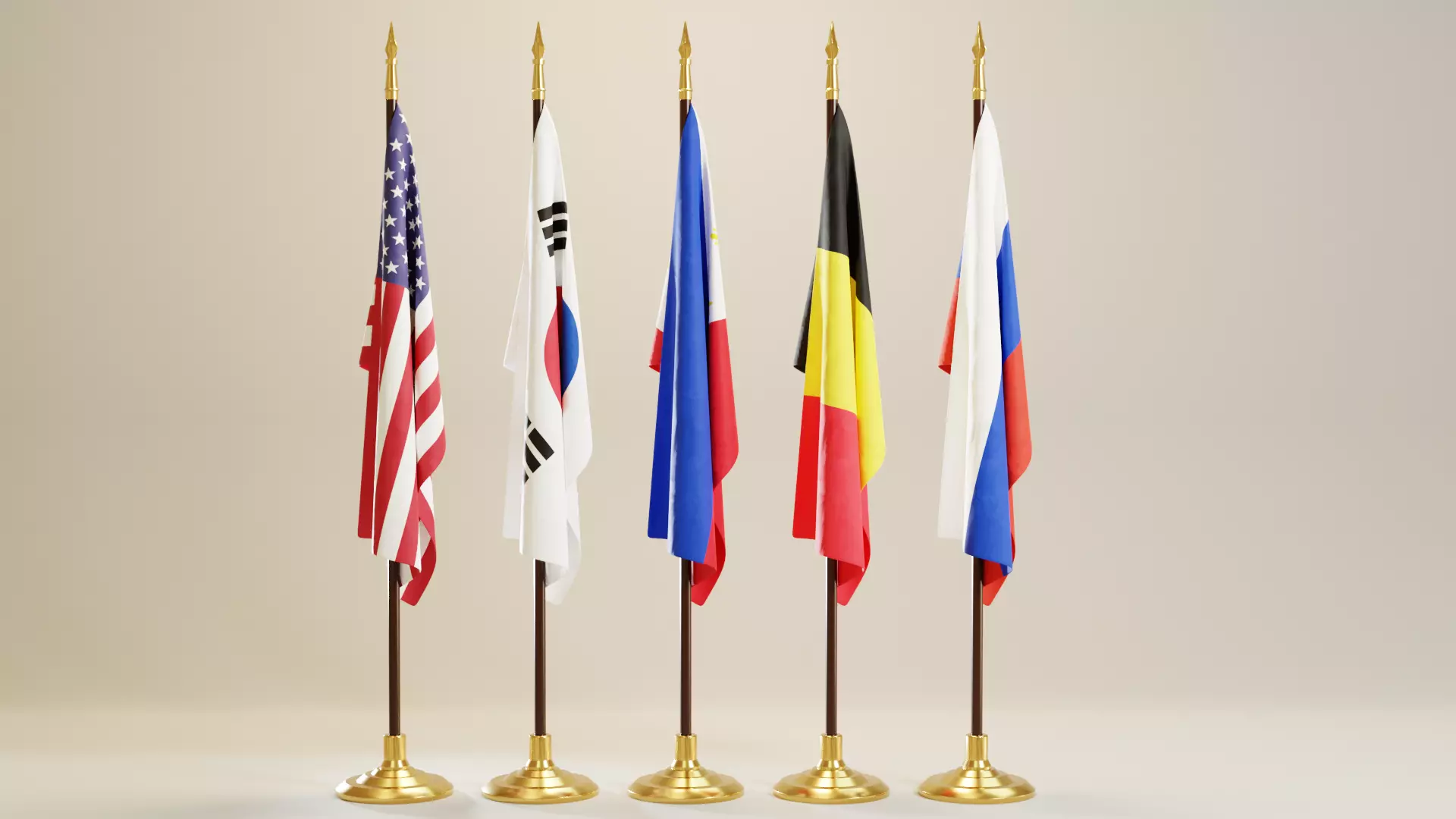 Indoor Flagpole 3D model_0