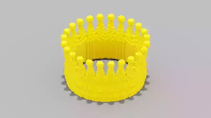 Voxel Crown Low-poly 3D model