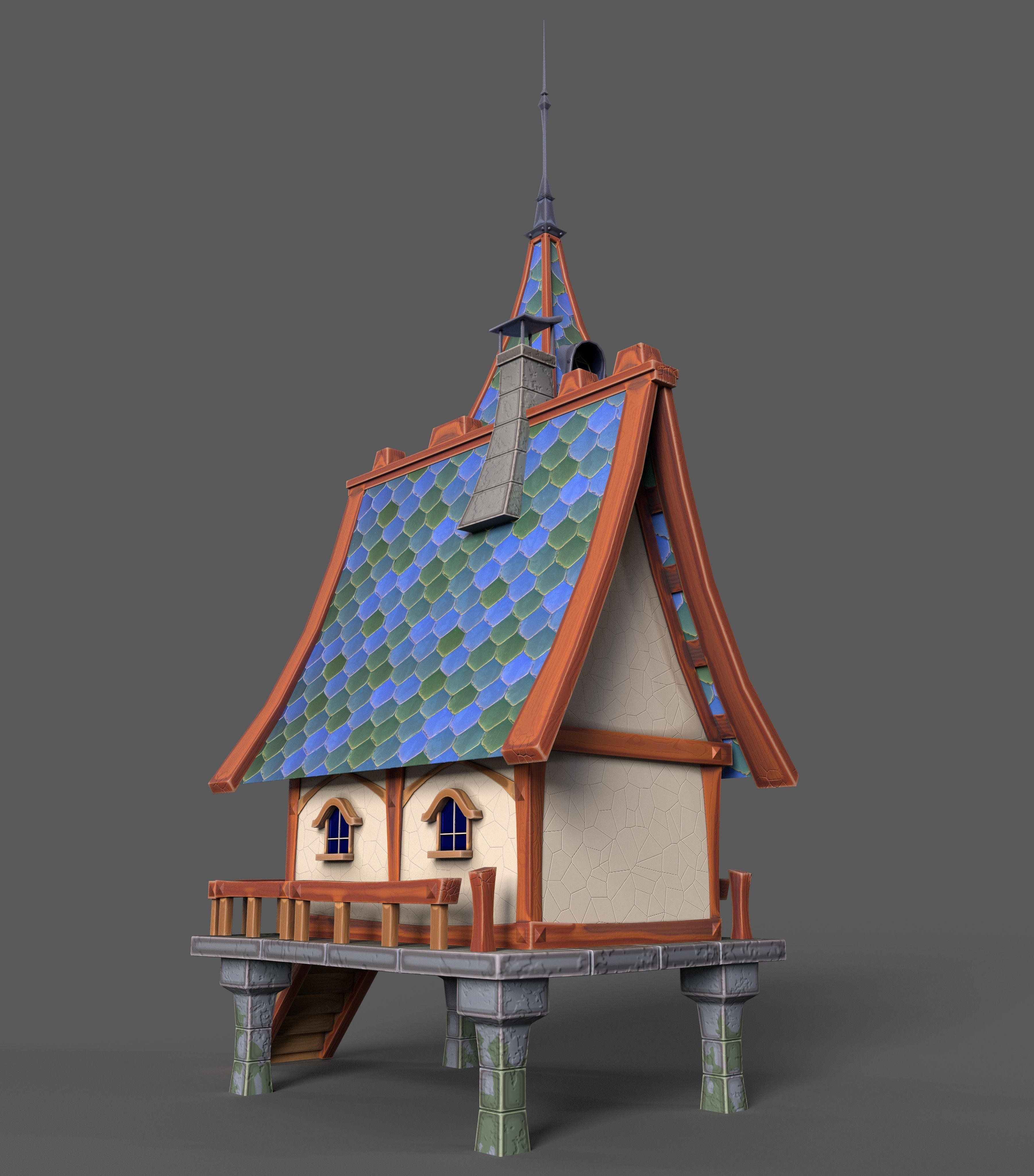 STYLIZED BUILDINGS VOL1 Low-poly 3D model_2