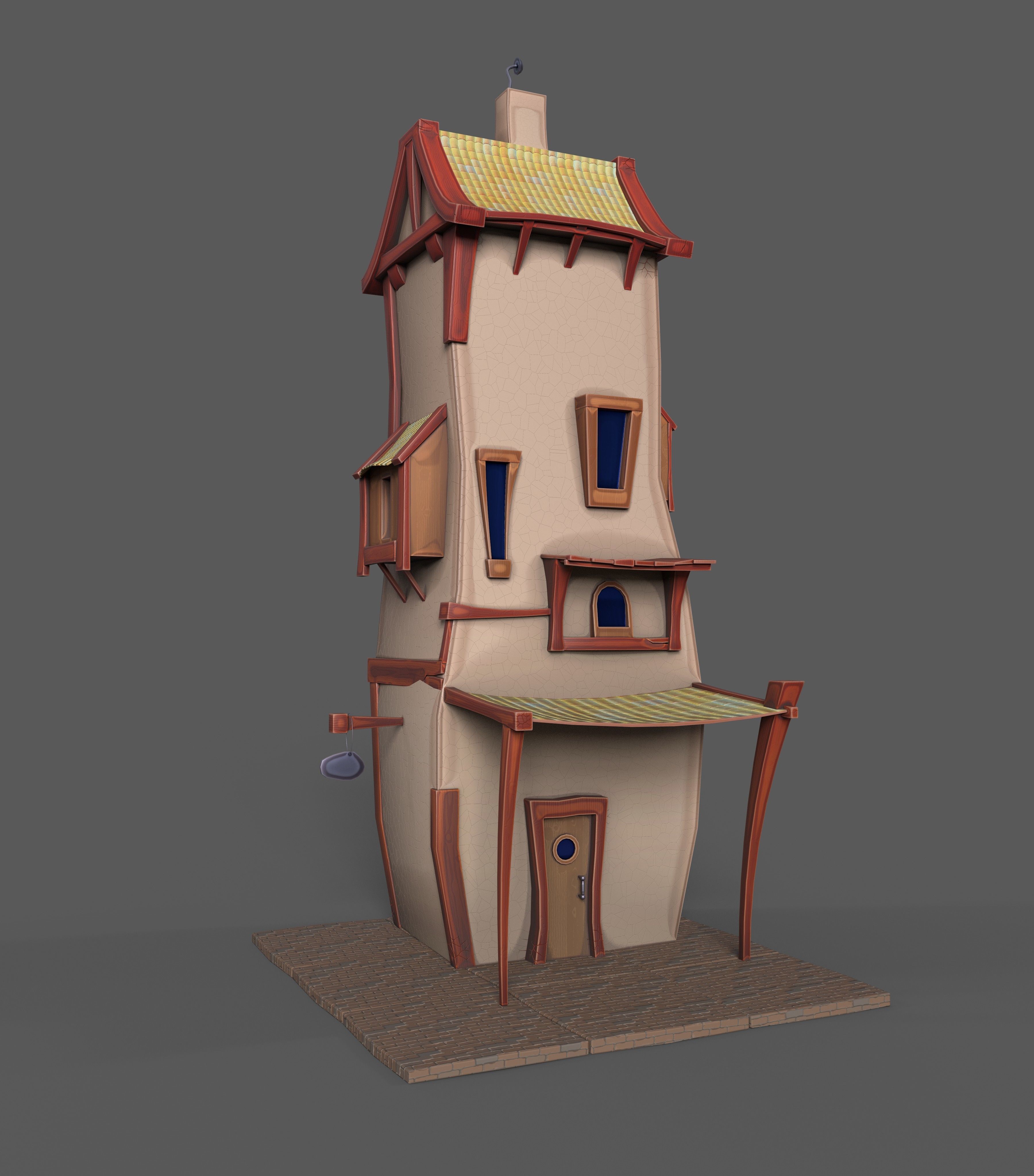 STYLIZED BUILDINGS VOL1 Low-poly 3D model_7