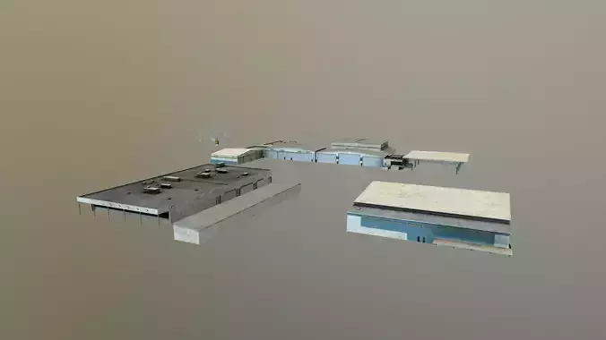 FedEx Hangars Wilson Air Center lowpoly 