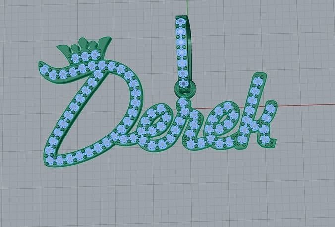 Name pendant Derek 3D print model