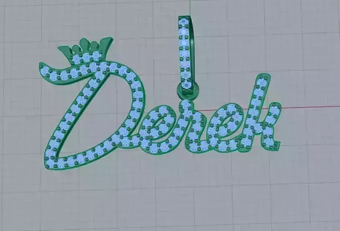 Name pendant Derek 3D print model