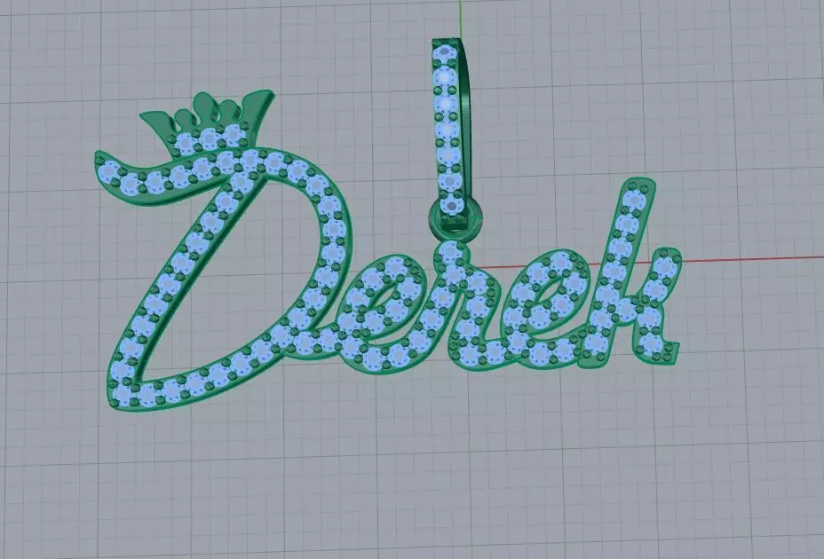 Name pendant Derek 3D print model_0