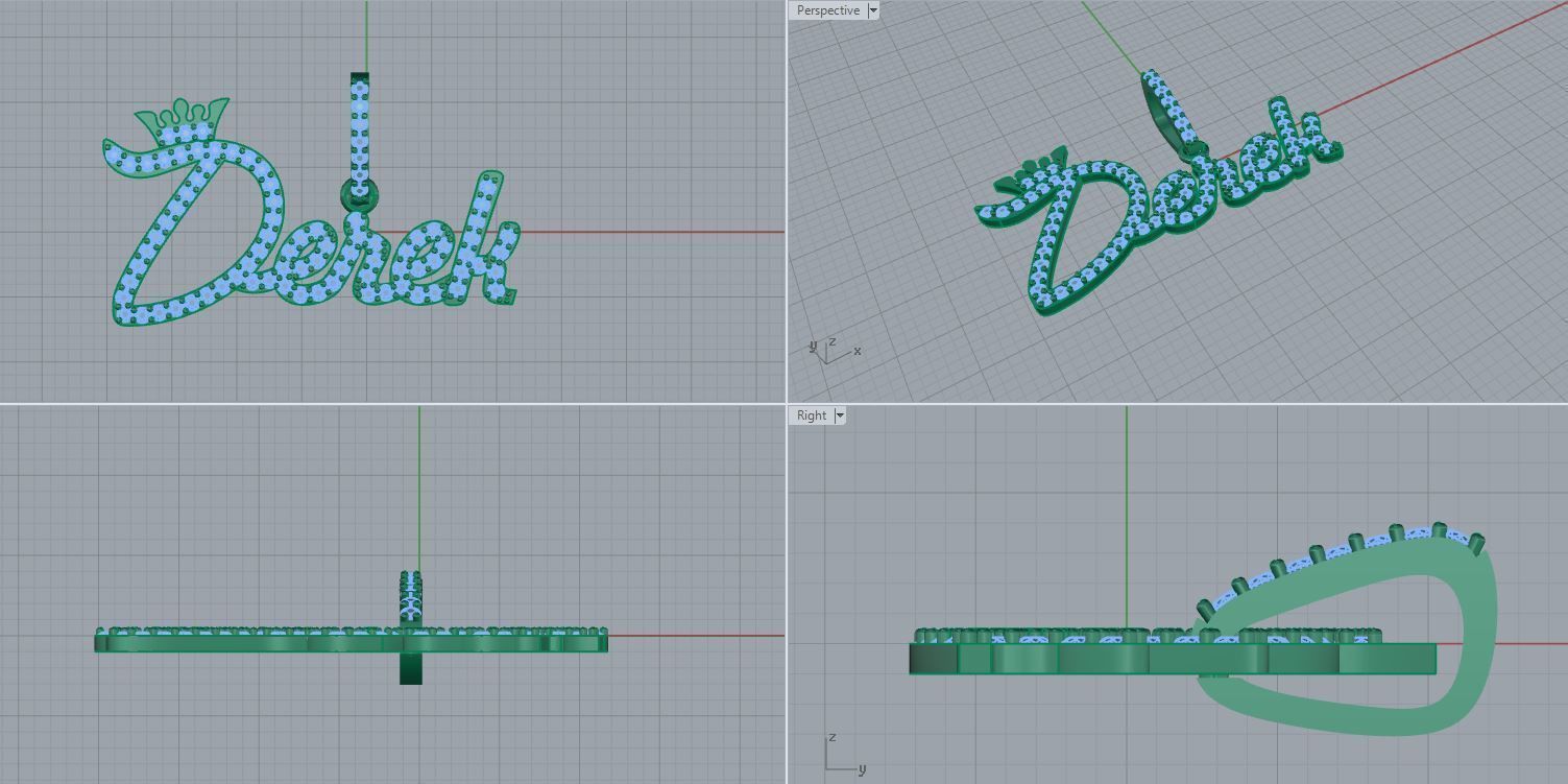 Name pendant Derek 3D print model_1