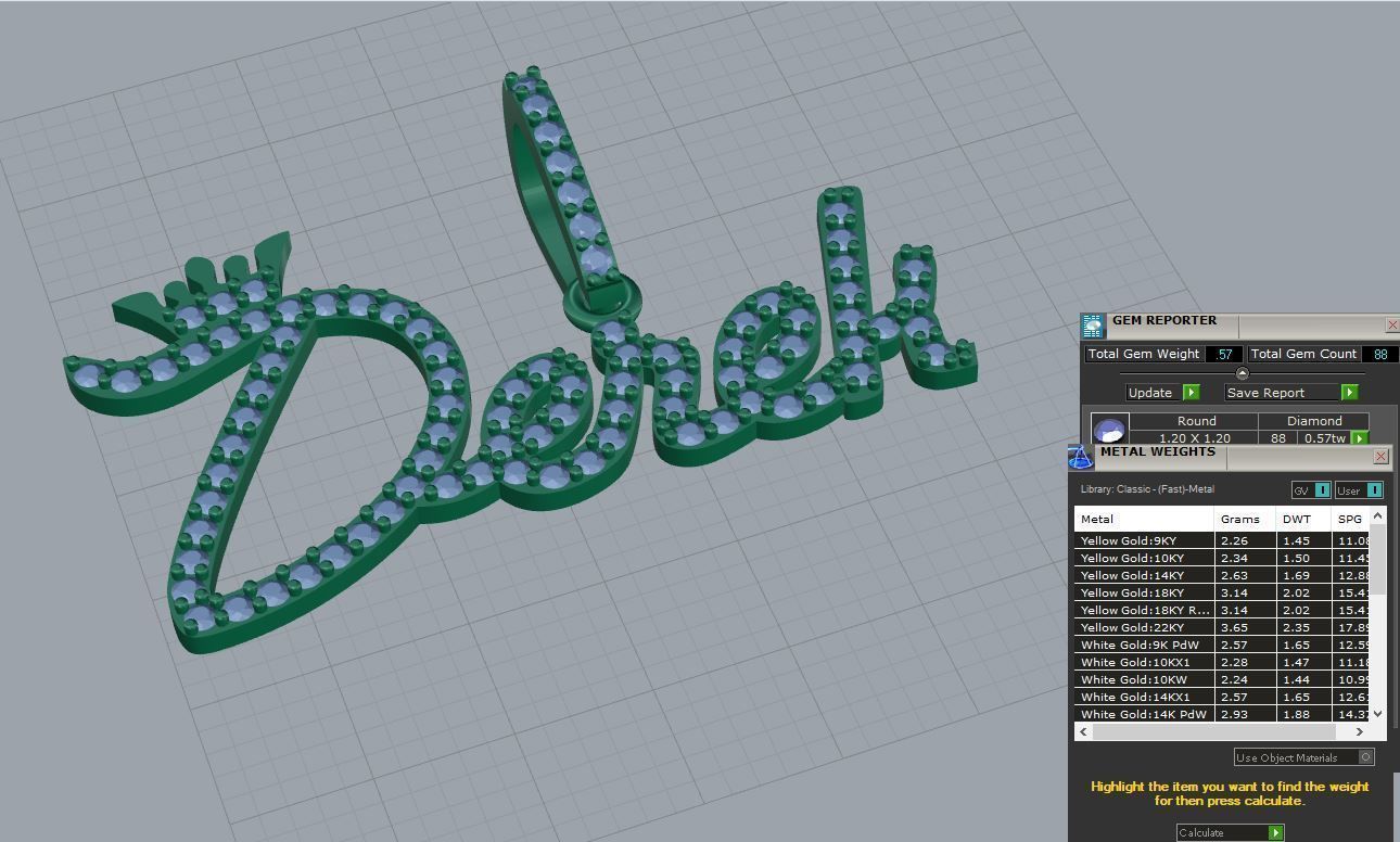 Name pendant Derek 3D print model_2