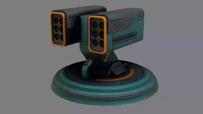 Sci-Fi Missile Launcher - Game Ready - PBR