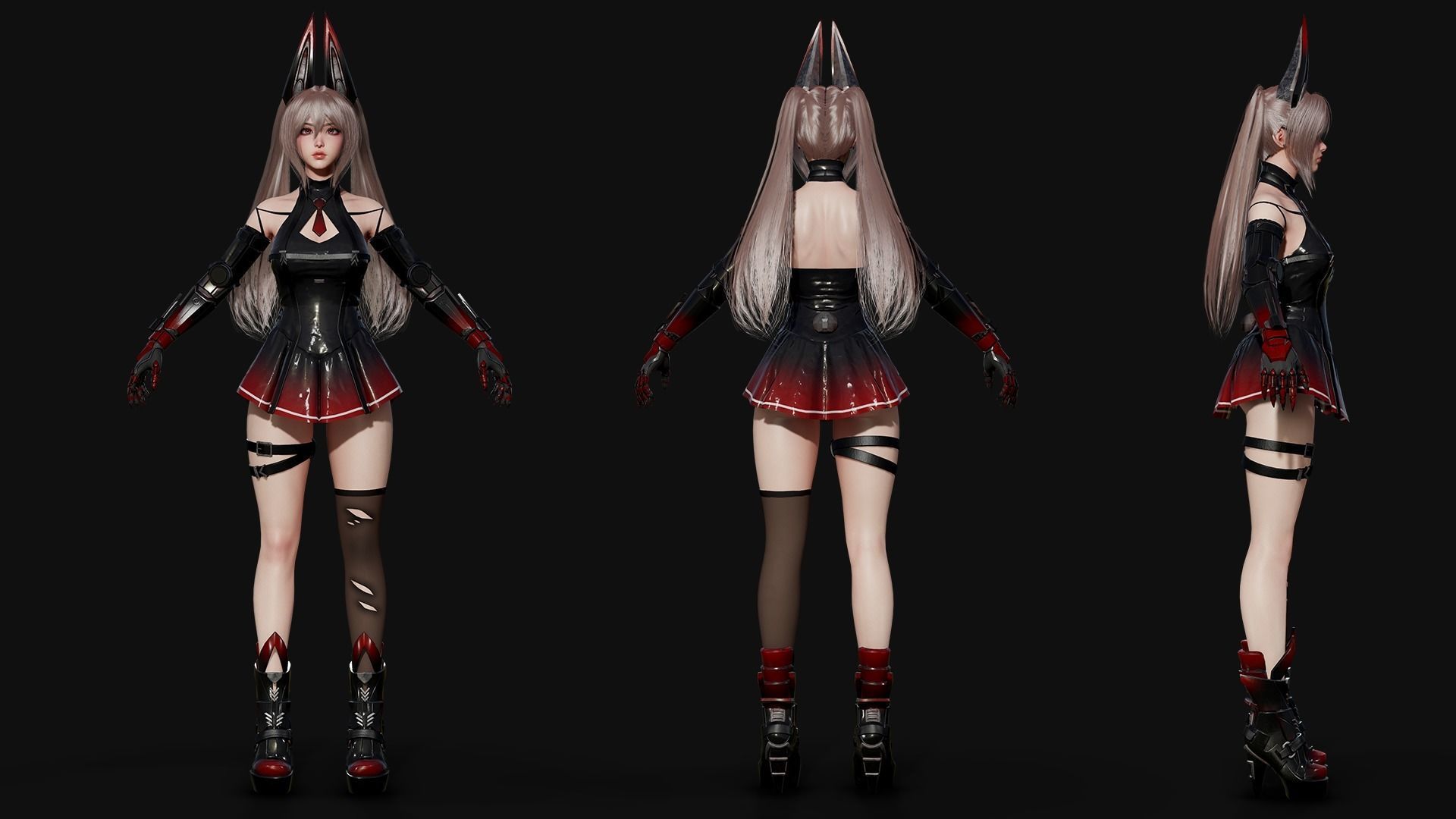 Cosmo Bunny Girl - Game-ready Low-poly 3D model_28