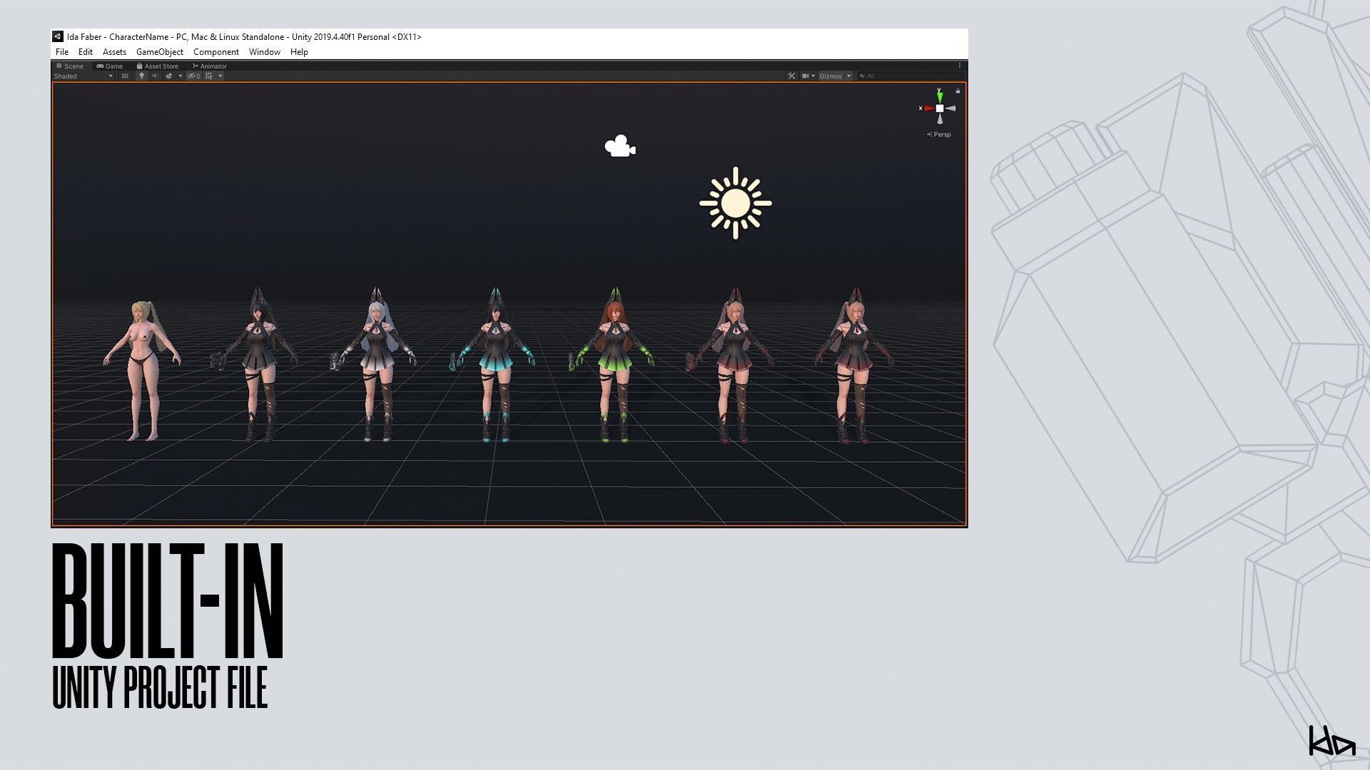 Cosmo Bunny Girl - Game-ready Low-poly 3D model_16