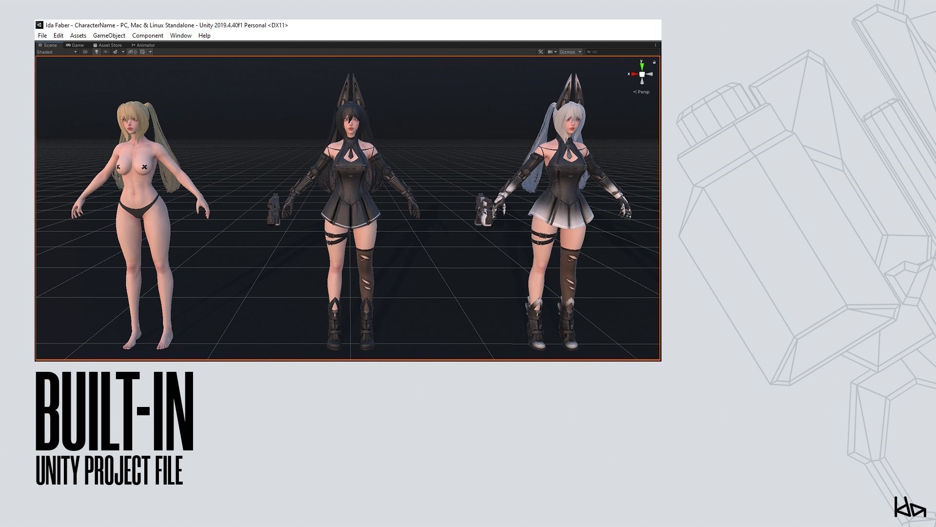Cosmo Bunny Girl - Game-ready Low-poly 3D model_17