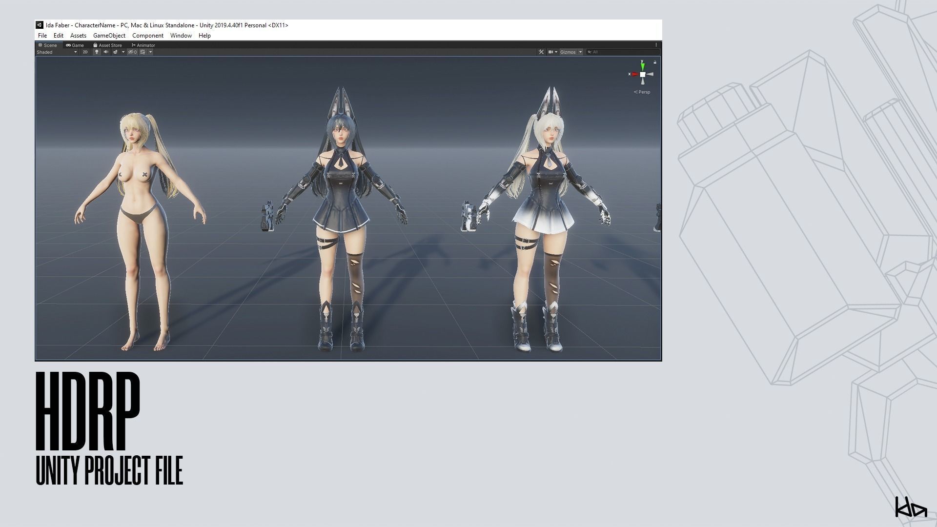 Cosmo Bunny Girl - Game-ready Low-poly 3D model_25