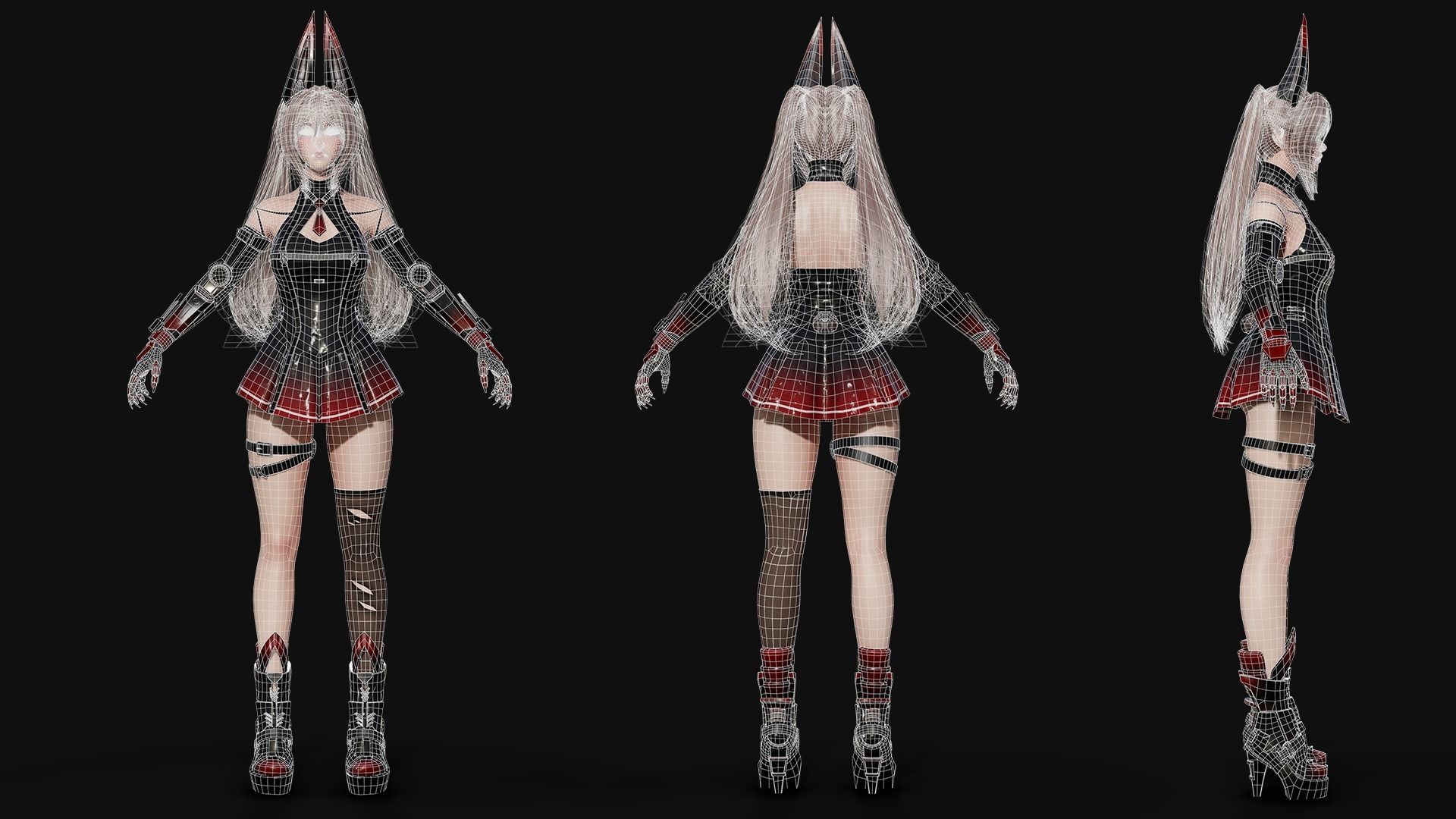 Cosmo Bunny Girl - Game-ready Low-poly 3D model_29