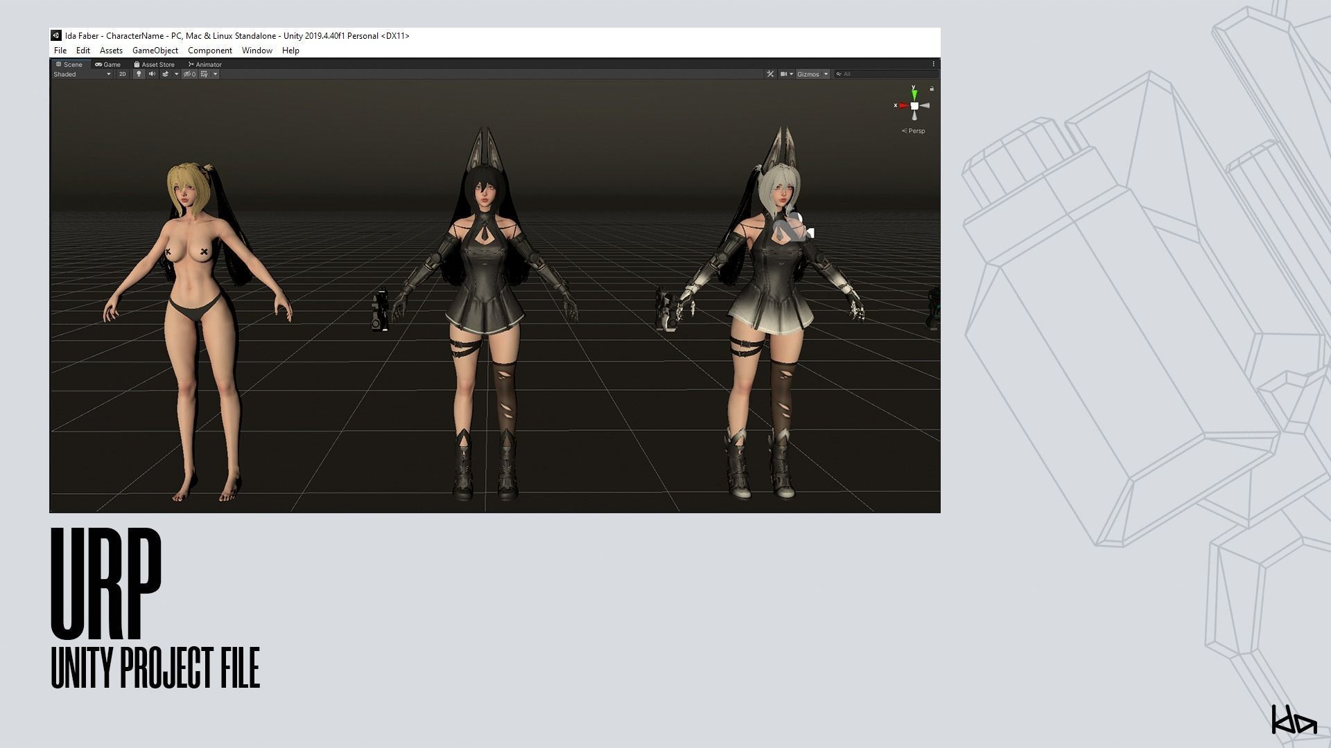 Cosmo Bunny Girl - Game-ready Low-poly 3D model_21