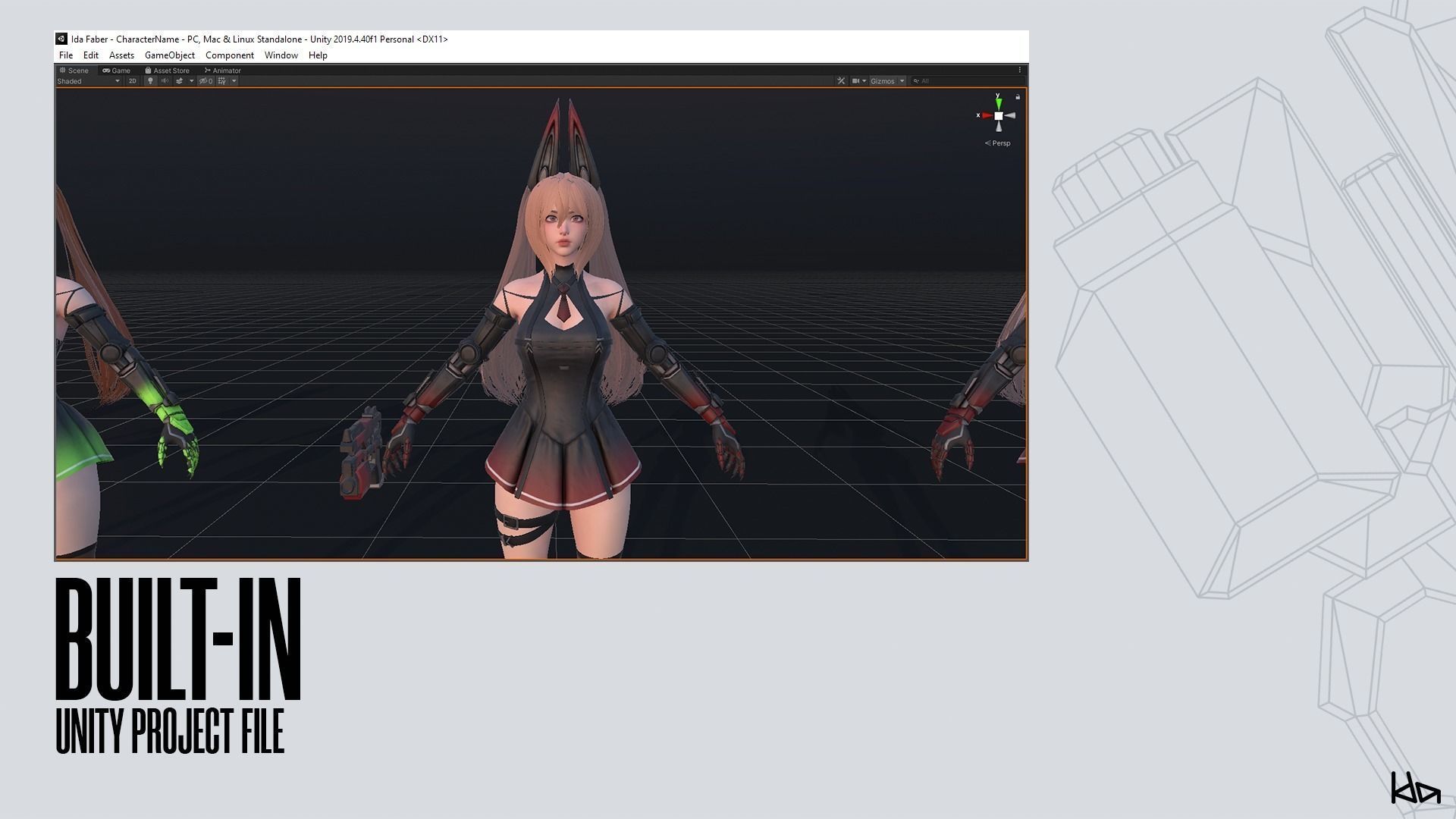 Cosmo Bunny Girl - Game-ready Low-poly 3D model_19