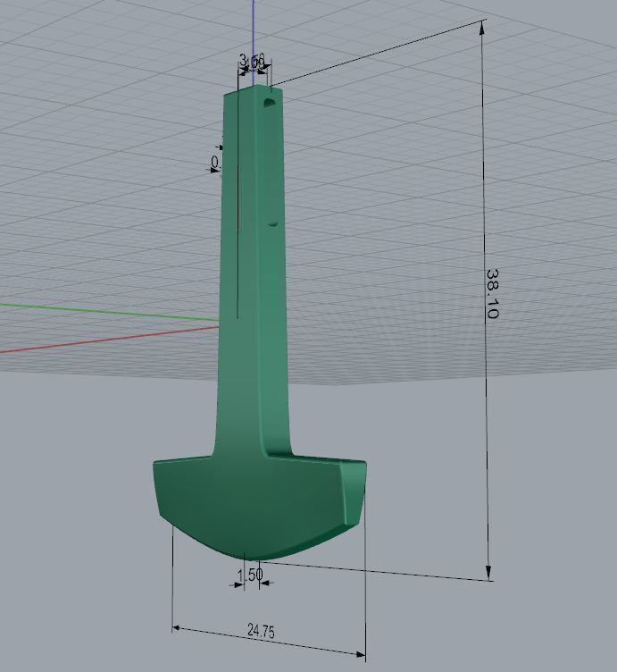 Thor hammer pendant Mjolnir 3D print model_3