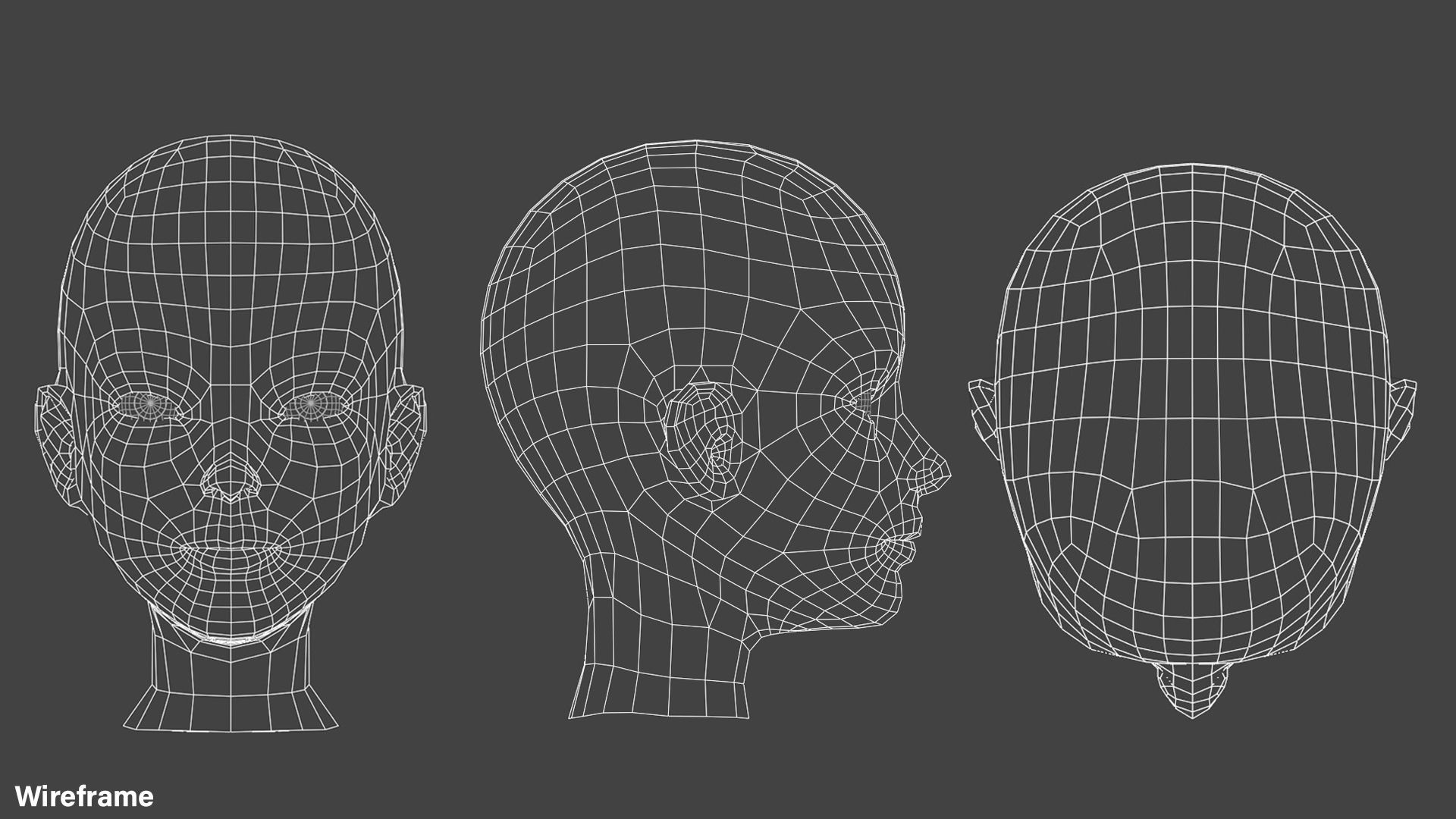 Stylized Female Base Mesh Low-poly 3D model_8