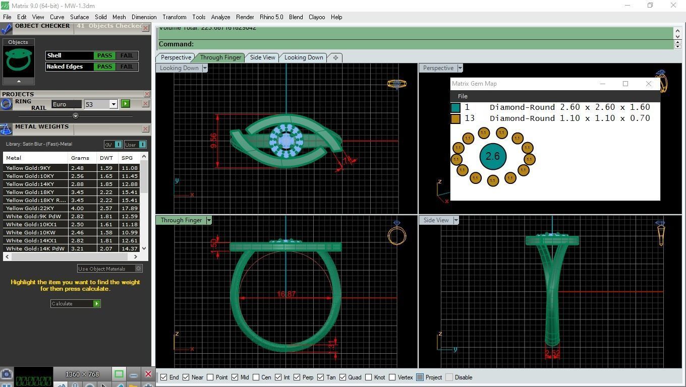 Messika lucky eye ring and pendant collection 3D print model_7