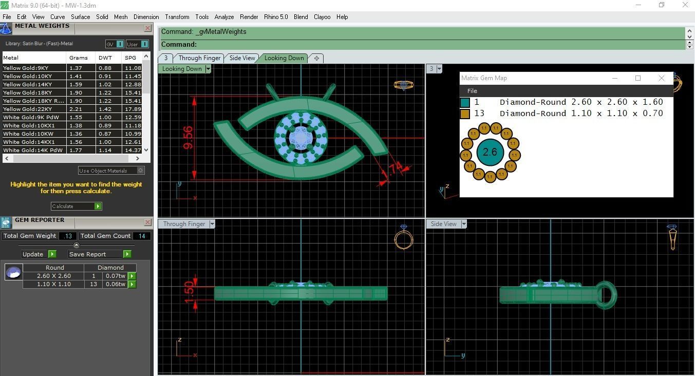 Messika lucky eye ring and pendant collection 3D print model_6