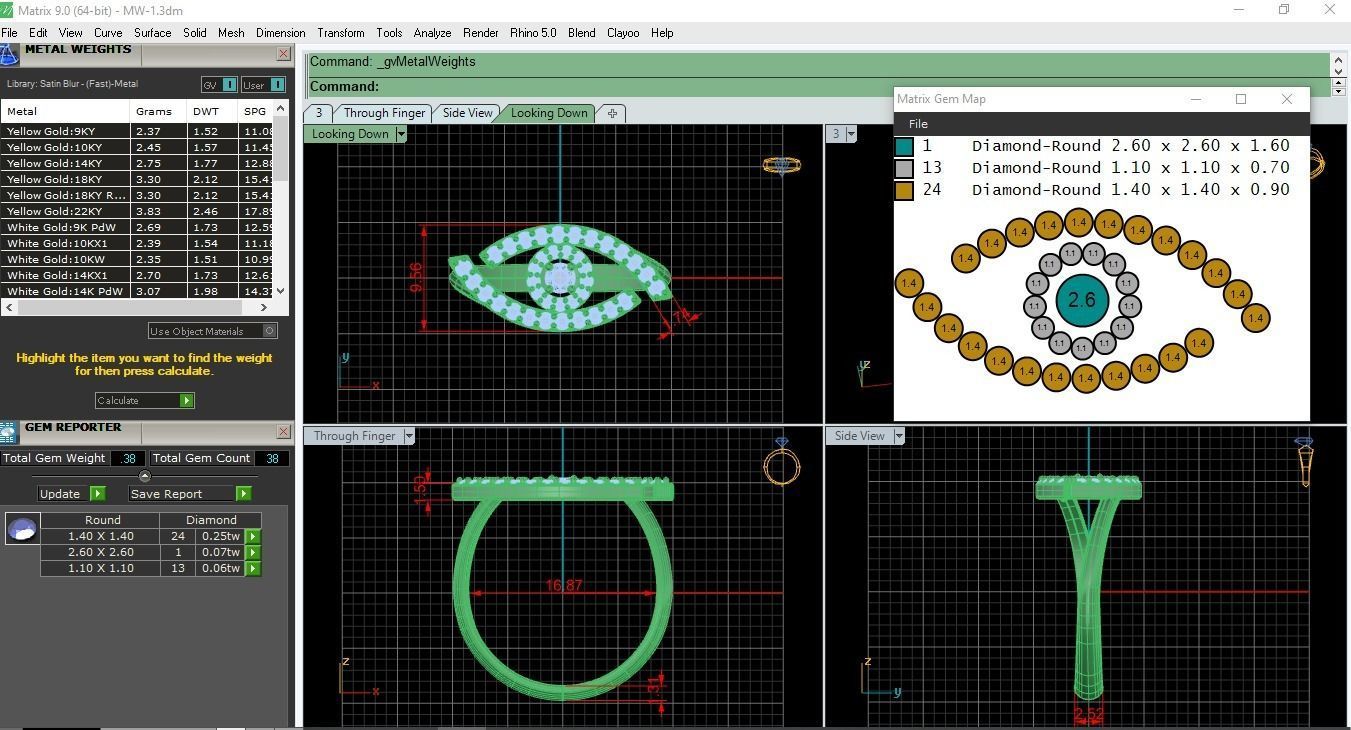 Messika lucky eye ring and pendant collection 3D print model_9
