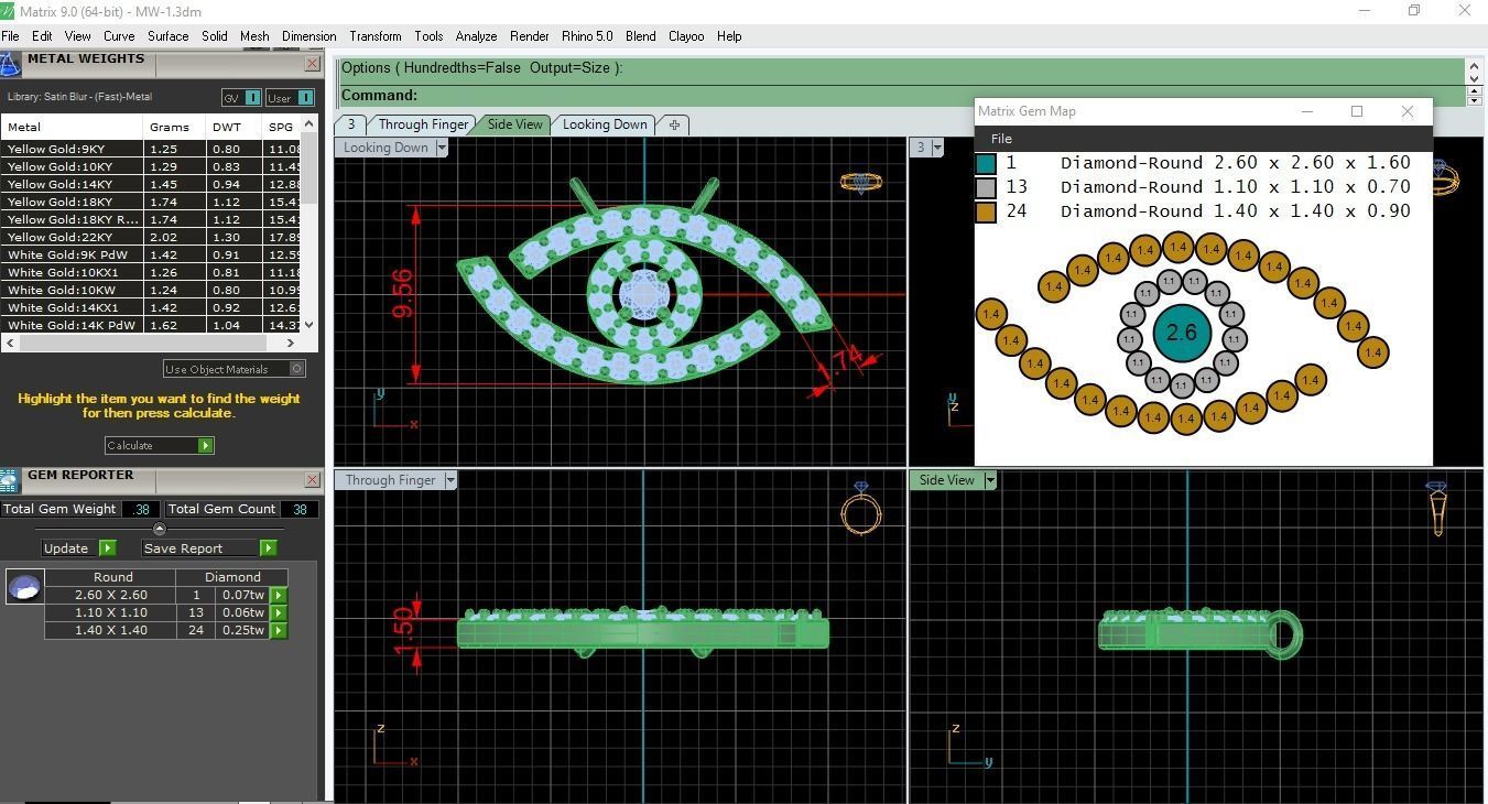 Messika lucky eye ring and pendant collection 3D print model_8