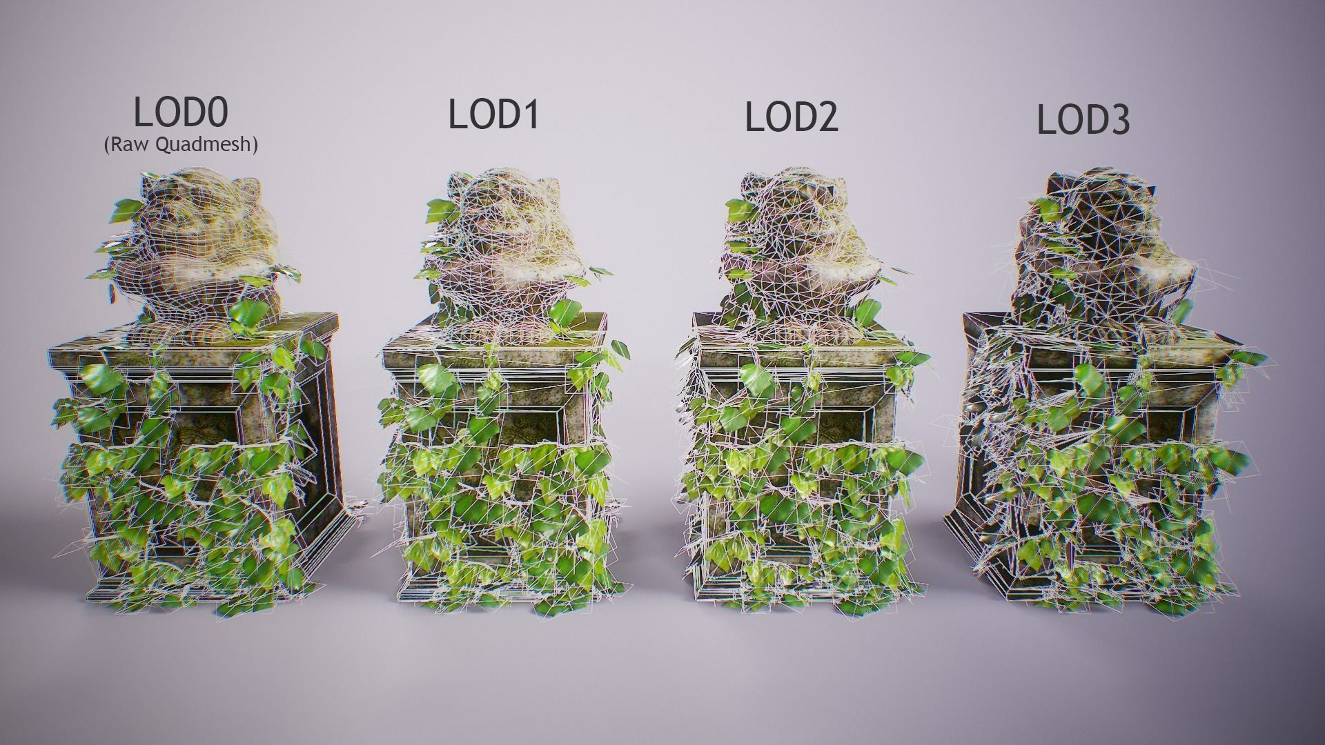 PBR Gargoyle Statue Collection Low-poly 3D model_55