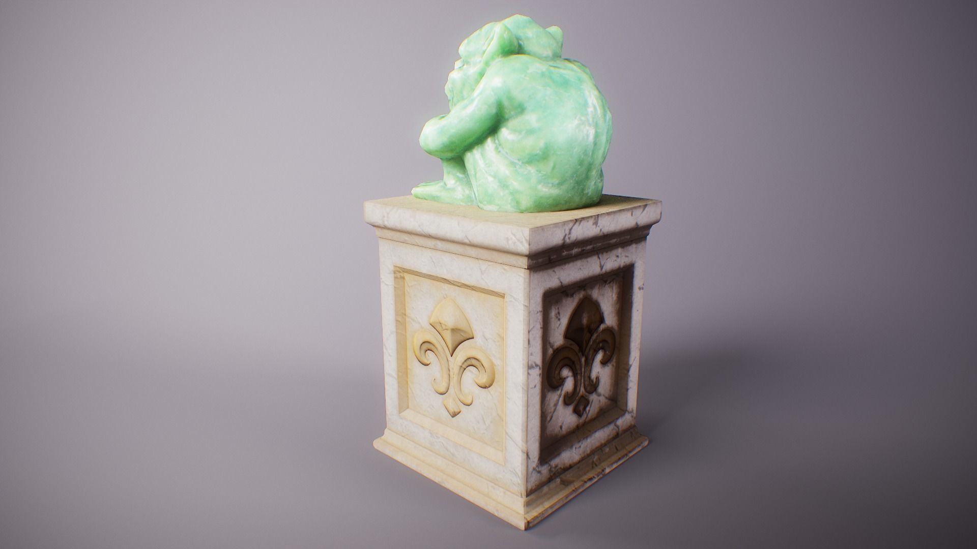 PBR Gargoyle Statue Collection Low-poly 3D model_44