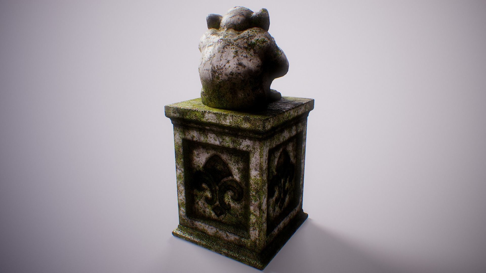 PBR Gargoyle Statue Collection Low-poly 3D model_7