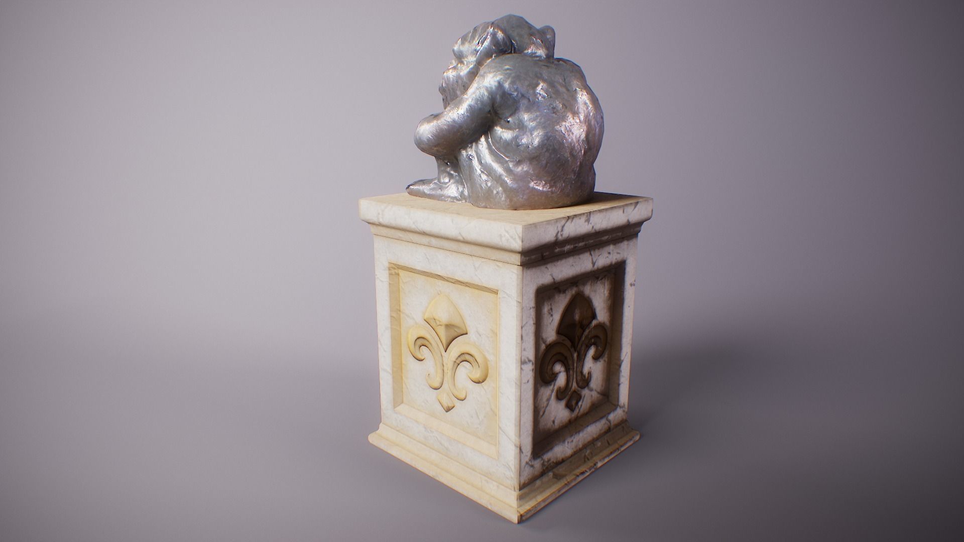 PBR Gargoyle Statue Collection Low-poly 3D model_40