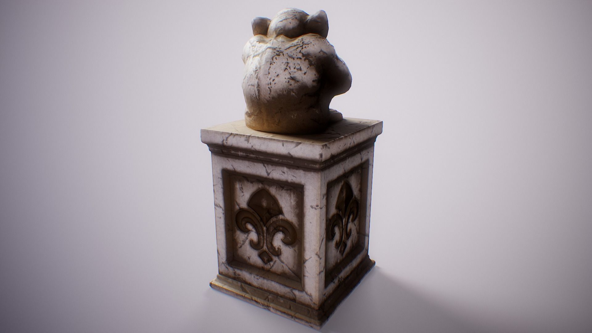 PBR Gargoyle Statue Collection Low-poly 3D model_19