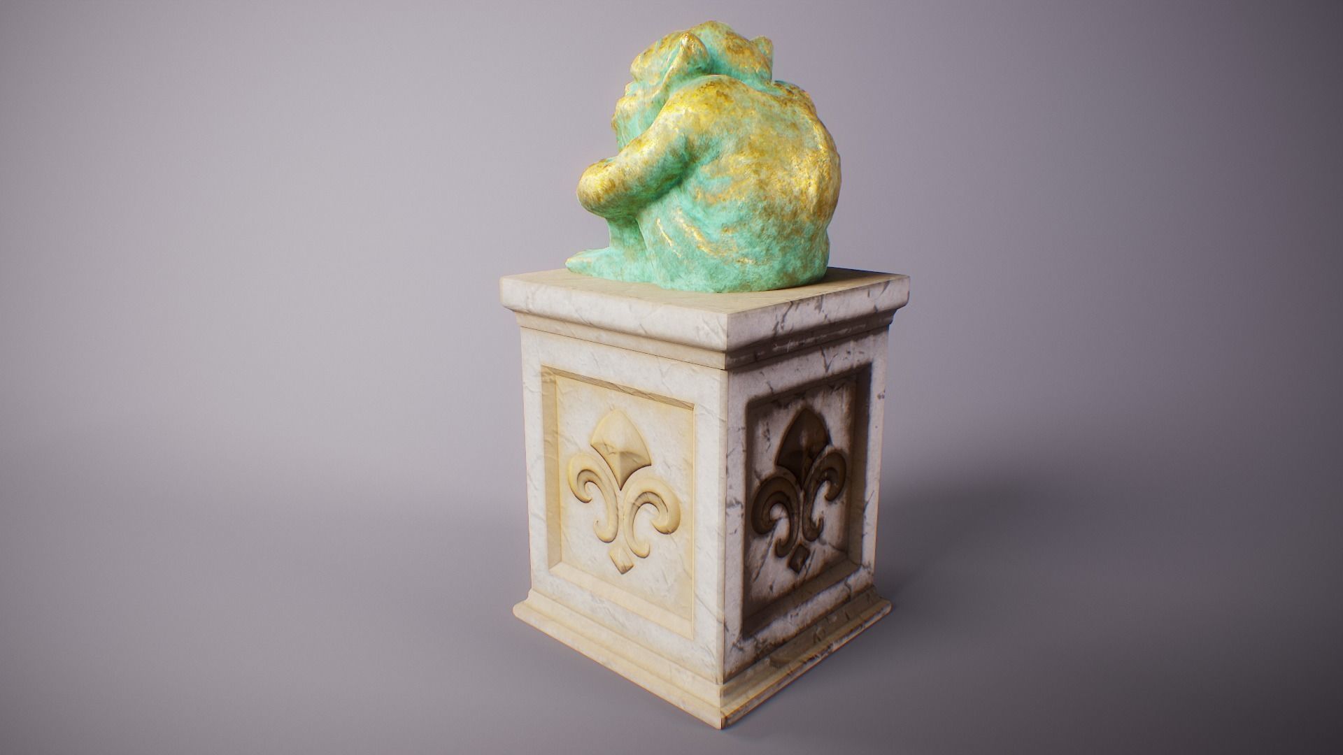 PBR Gargoyle Statue Collection Low-poly 3D model_24
