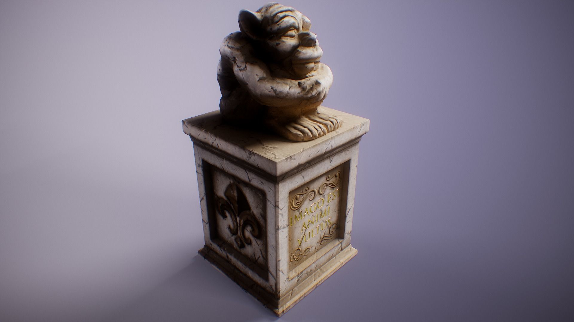 PBR Gargoyle Statue Collection Low-poly 3D model_18