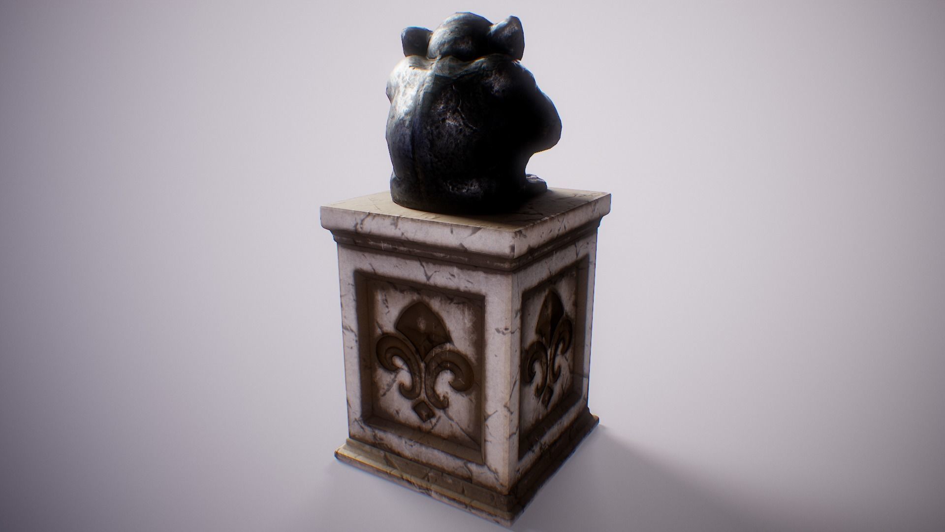 PBR Gargoyle Statue Collection Low-poly 3D model_15