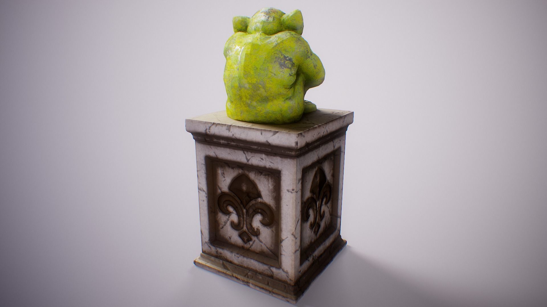 PBR Gargoyle Statue Collection Low-poly 3D model_47