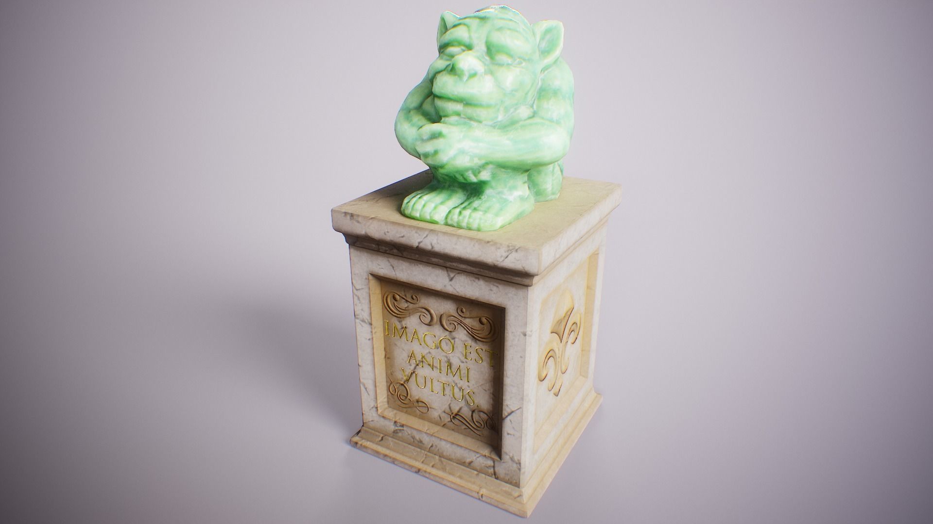 PBR Gargoyle Statue Collection Low-poly 3D model_45
