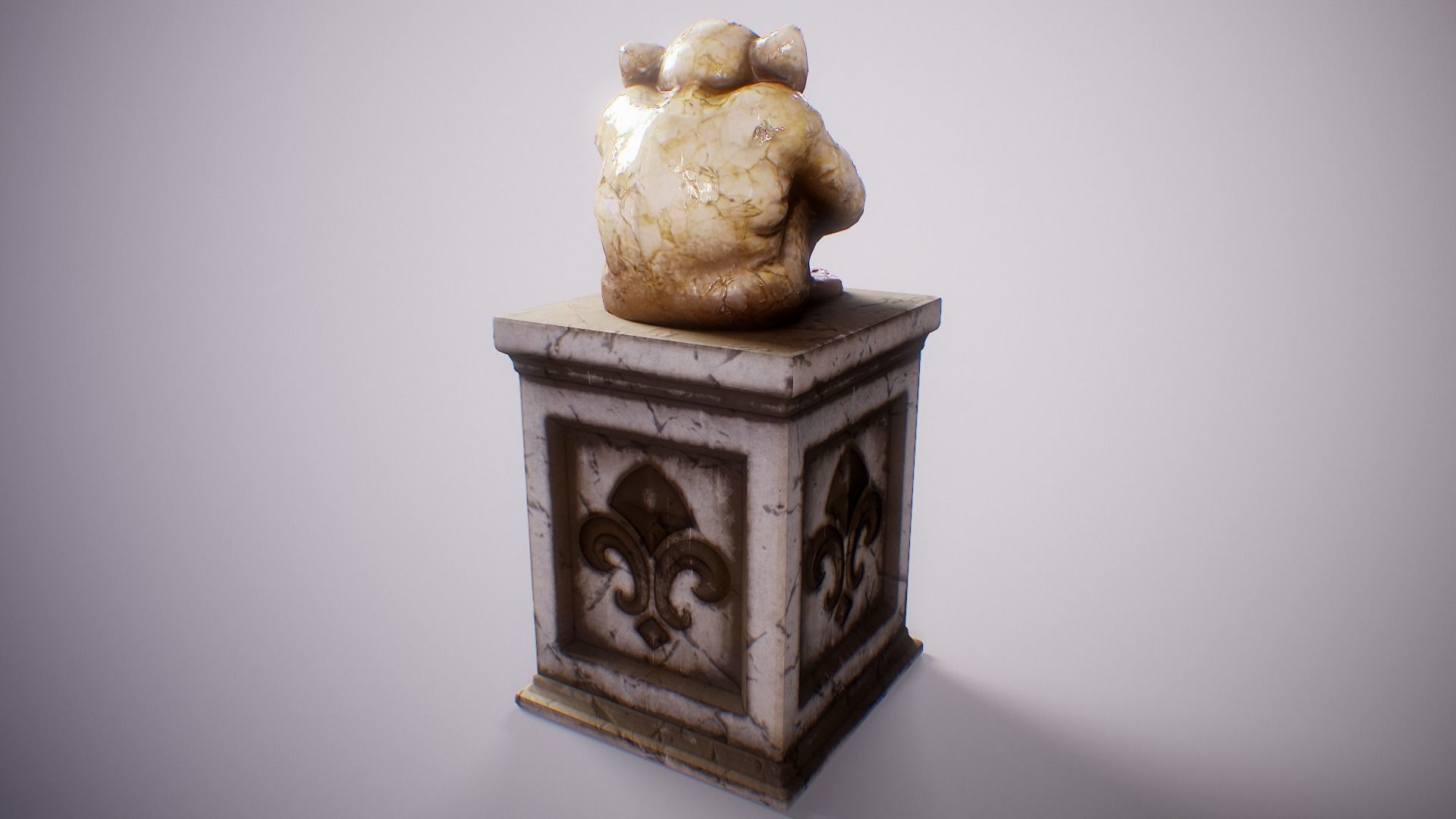 PBR Gargoyle Statue Collection Low-poly 3D model_51