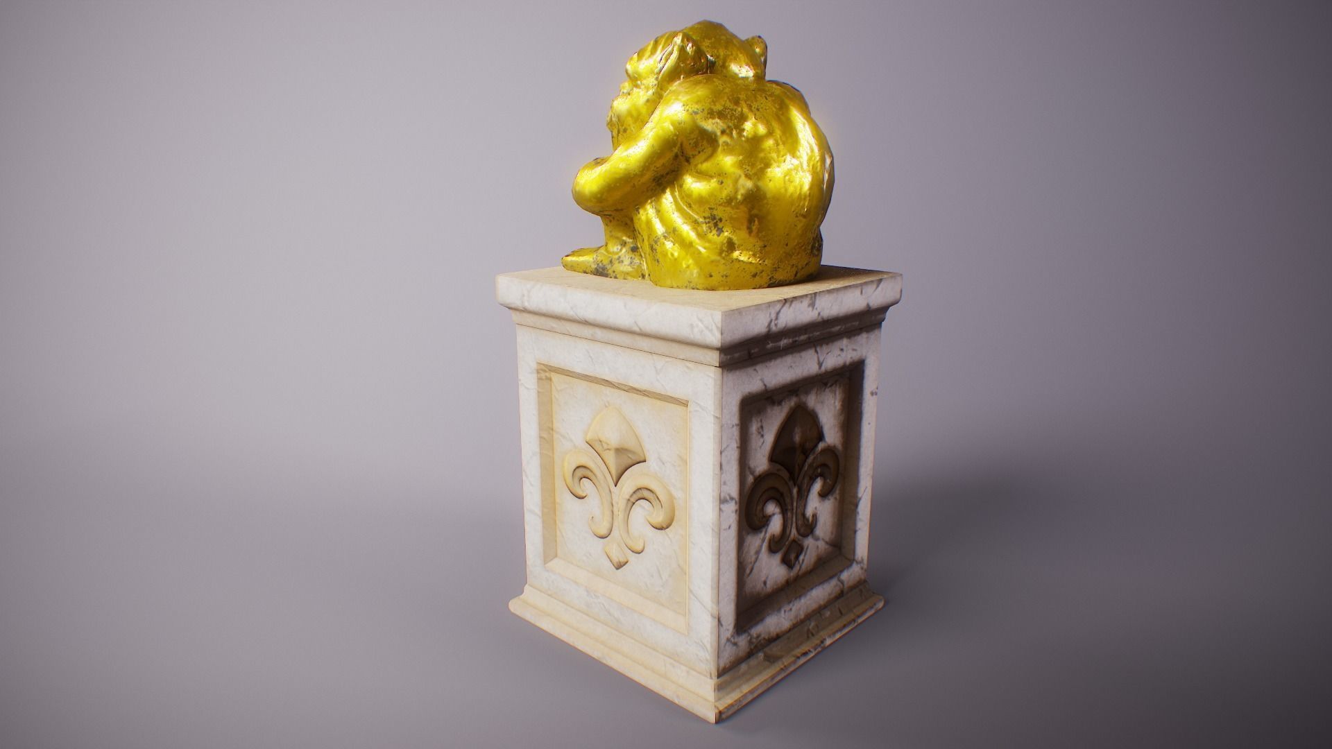 PBR Gargoyle Statue Collection Low-poly 3D model_36