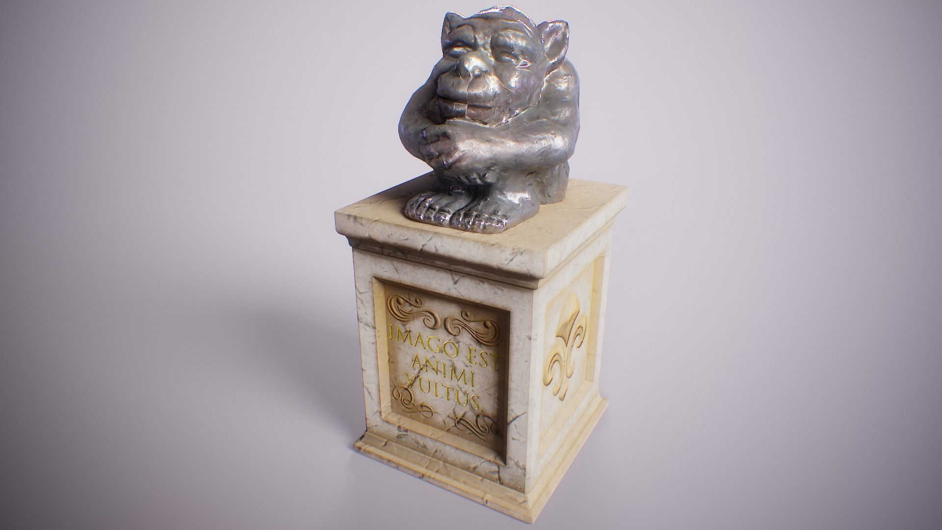 PBR Gargoyle Statue Collection Low-poly 3D model_41